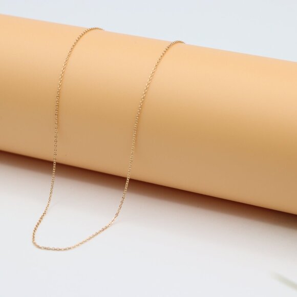 Thin Rose Gold Chain Necklace Dainty & Lightweight, XPNL0124 - Picture 1 of 12